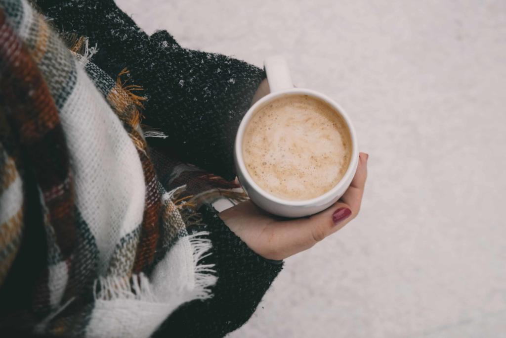 hot coffee in cold weather