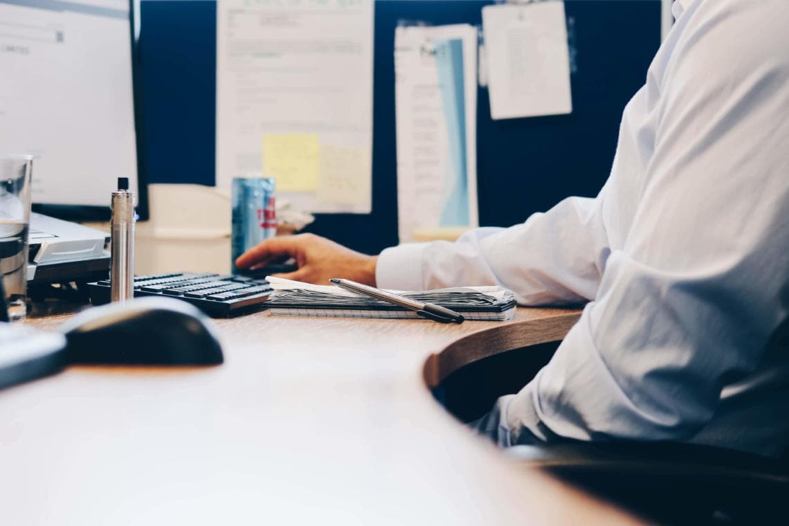 accountant working at desk